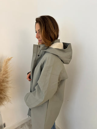 Kaki rain jacket