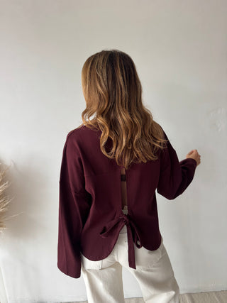 Burgundy knot back longsleeve