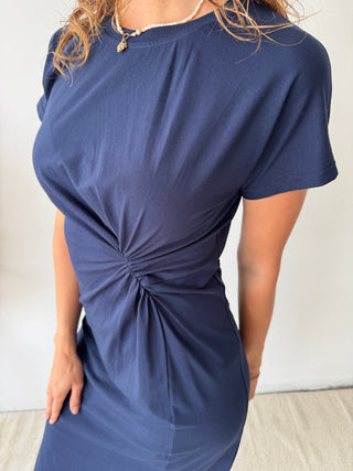 Navy knot dress