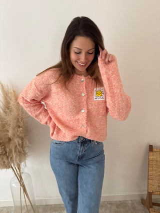 Peach smiley knit