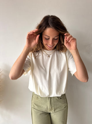 Ecru elastic top