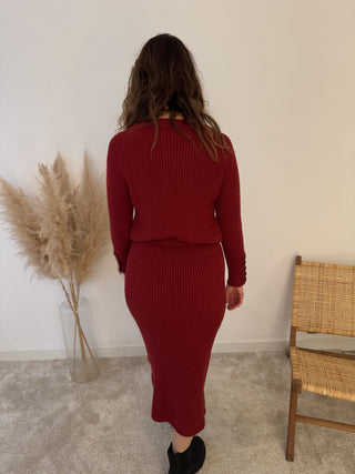 Burgundy ribbed set