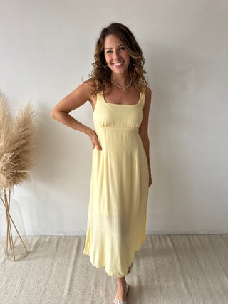 Yellow midi dress