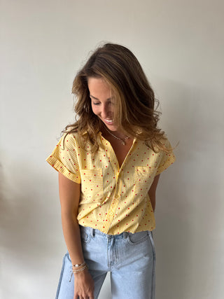 Red hearts yellow shirt