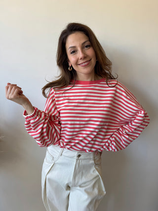 Pink mommy striped sweater