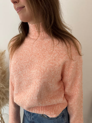 Super soft peach turtleneck knit