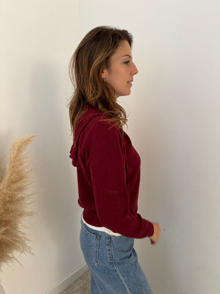 Burgundy double layered knit