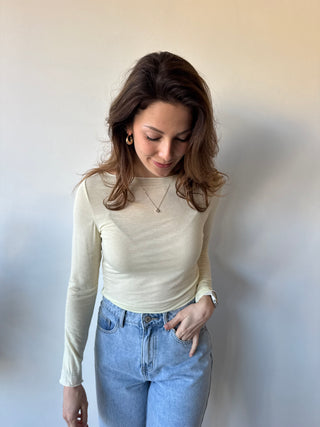 Yellow cashmere top