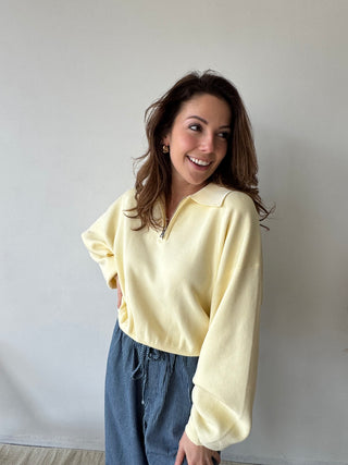 Yellow zipper knit