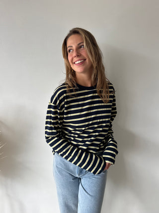 Blue yellow striped longsleeve