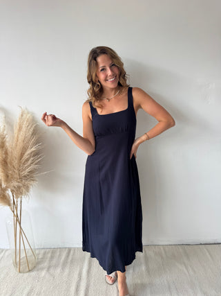Navy midi dress