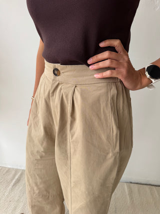 Taupe barrel pants