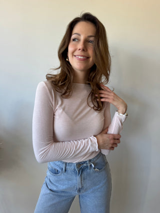 Soft cashmere light pink top