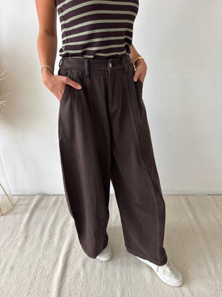 Brown barrel pants