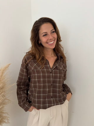Soft brown checked shirt