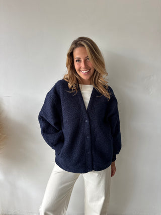 Navy teddy vest