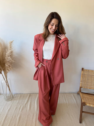 Terracotta flowy pants