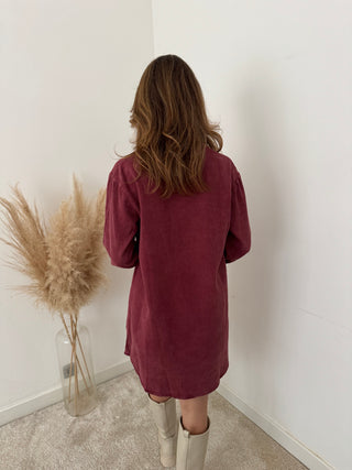 Burgundy denim dress