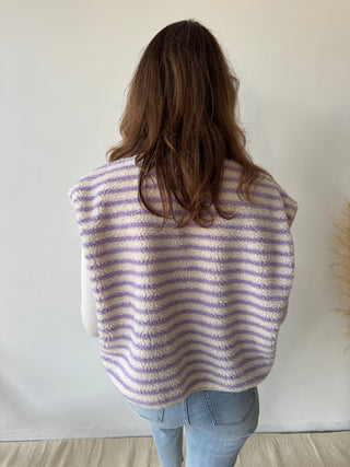 Lila striped teddy bodywarmer