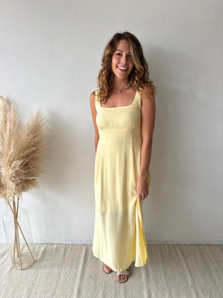 Yellow midi dress