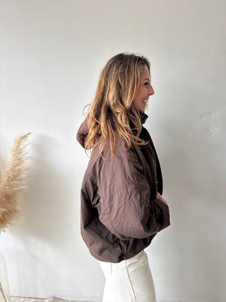 Brown scarf jacket