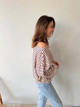 Burgundy asymmetric top