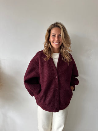 Burgundy teddy vest