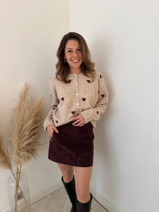 Burgundy suède skirt