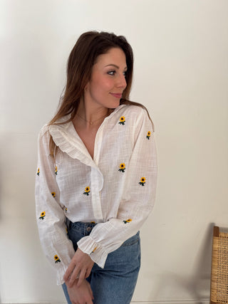 Yellow sunflowers blouse