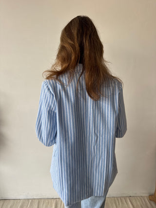 Blue white striped blazer