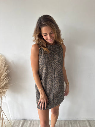 Leopard denim dress