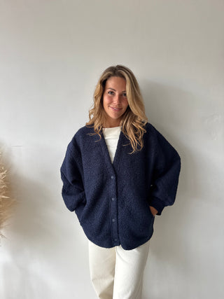 Navy teddy vest