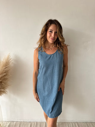 Blue denim dress