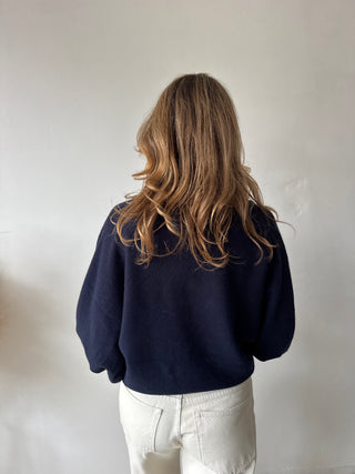 Soft boatneck navy knit