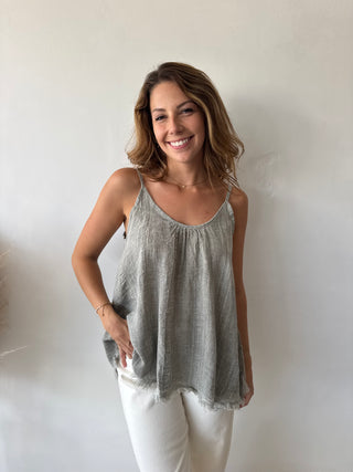Kaki linen top