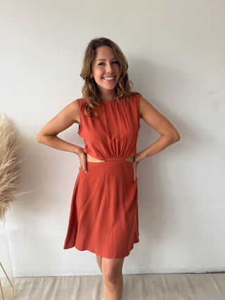 Terracotta cut out dress