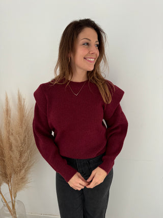 Burgundy layered knit