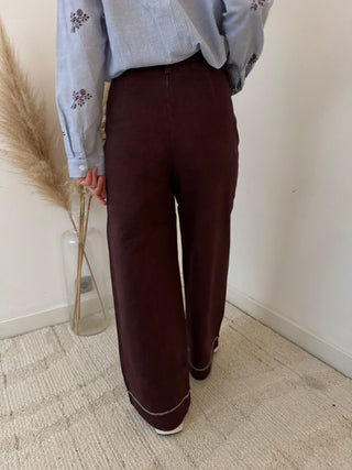 Burgundy wide jeans