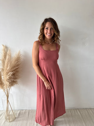 Old pink midi dress