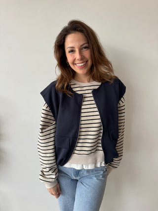 Navy zipper vest