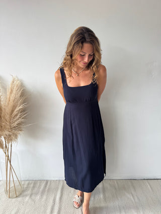 Navy midi dress