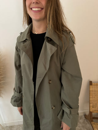 Kaki trench coat