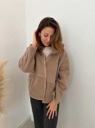 Taupe teddy vest