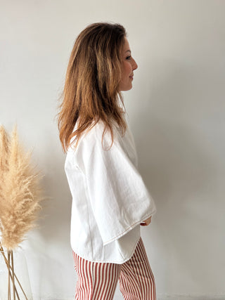 White denim top