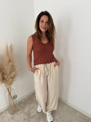 Beige summer pants