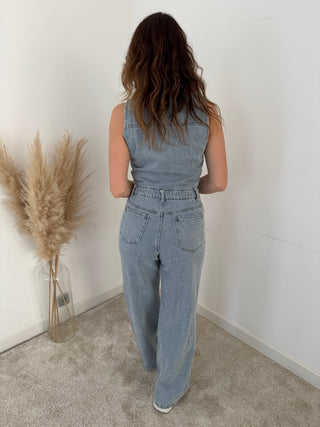 The prettiest denim jumpsuit
