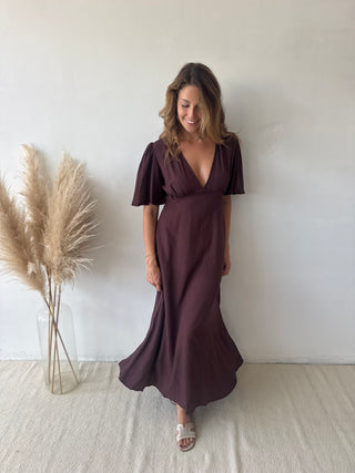Soft brown maxi dress