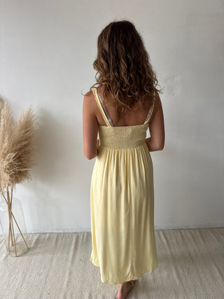 Yellow midi dress