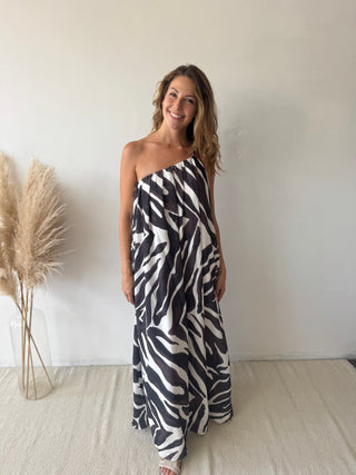 Brown zebra dress