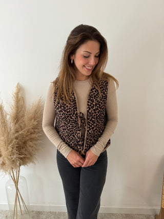 Leopard sleeveless jacket